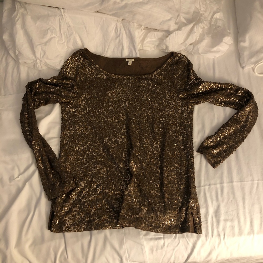 J Crew Sequin Party Top